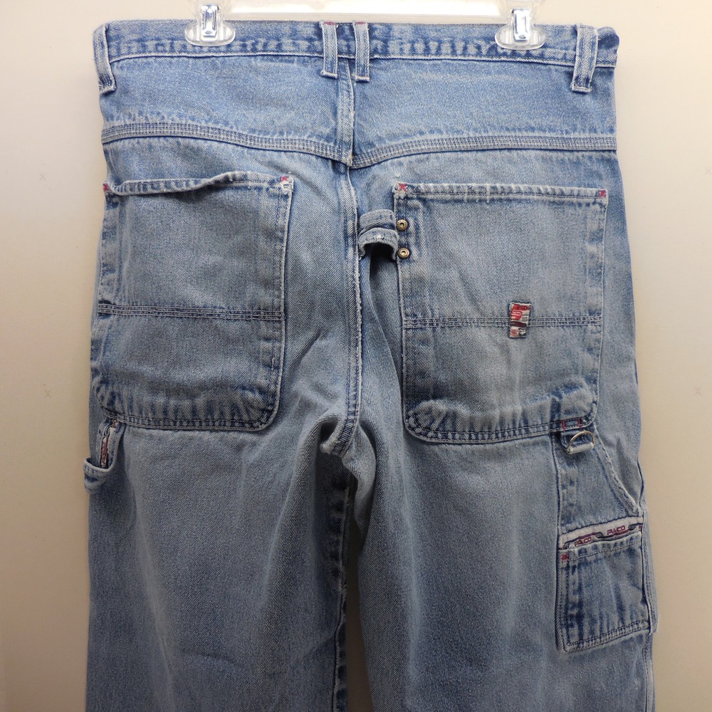 Vintage Paco Jeans Mens 34 Carpenter Wide Leg Distressed Denim Light Wash 90s